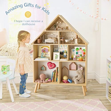 Curipeer Kids Dollhouse Bookshelf - Stylish Storage Solution