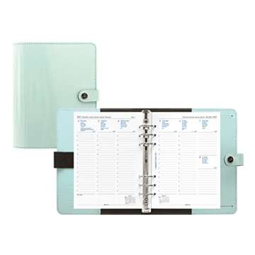 Filofax The Original Organizer, A5 Size, Duck Egg - Leather, Six Rings, Week-to-View Calendar Diary, Multilingual, 2023 (C026039-23)