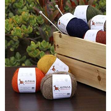 100% Alpaca Yarn Wool Set of 3 Skeins Fingering Weight - Heavenly Soft and Perfect for Knitting and Crocheting (Copper, Fingering)
