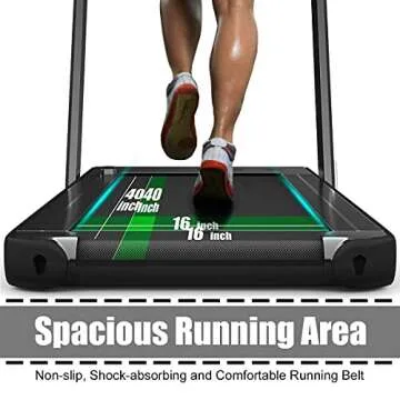 GYMAX Walking Pad, 2.25HP Foldable Treadmill with Smart App & Remote Control, Bluetooth LED Monitor, Small Spaces Compact Running Machine, Folding Portable Under Desk Treadmill for Home Office (Black)