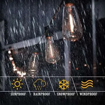 DAMAING 50 FT Waterproof Outdoor String Lights with 27 Bulbs