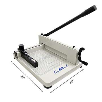 HFS(R) Heavy Duty Guillotine Paper Cutter 400 Sheet Capacity | Solid Steel Construction (A4-12'' Pap...