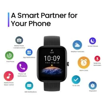Amazfit Bip 3 Pro Smart Watch for Men, GPS, 14-Day Battery Life, Activity Fitness Tracker with 60+ Sports Modes, Water Resistant, Sleep & Heart Rate Monitor, for Android Phone & iPhone, Black
