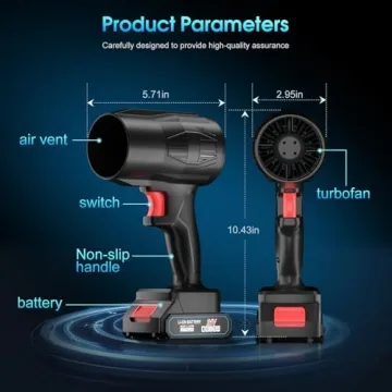 Powerful Cordless Leaf Blower, 21V Handheld Tool with Fast Charger and Lightweight Design