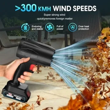 Cordless Leaf Blower with Fast Charger and 500000RPM Performance