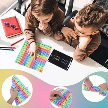 EK-Memory-fish ​Multiplication Game Table Division Flash Cards 3rd Grade pop-up Fidget Math Toy, Create Various Math Learning Toy Times Table Number Blocks (Multiplication and Addition Tables)