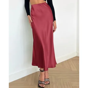 Stylish BTFBM Satin A-Line Midi Skirt for All Occasions