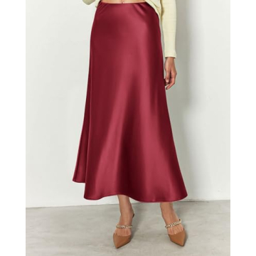 Stylish BTFBM Satin A-Line Midi Skirt for All Occasions