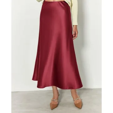 Stylish BTFBM Satin A-Line Midi Skirt for All Occasions