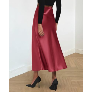 Stylish BTFBM Satin A-Line Midi Skirt for All Occasions