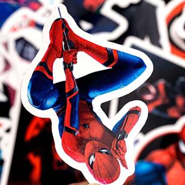 [FOCUS's Stickers]50Pcs Spiderman Stickers for Laptop Cellphone Water Bottle Skateboard Luggage Car Bumper, etc FEH