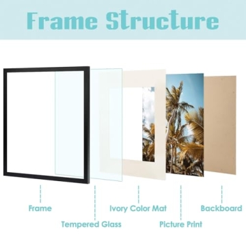 Frametory 16x20 Black Picture Frame for 11x14 Photos