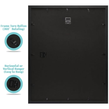 Frametory 16x20 Black Picture Frame for 11x14 Photos
