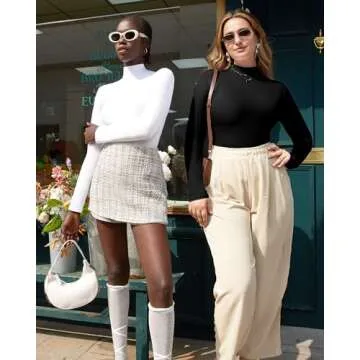 MANGOPOP Long Sleeve Double Lined Bodysuit for Women