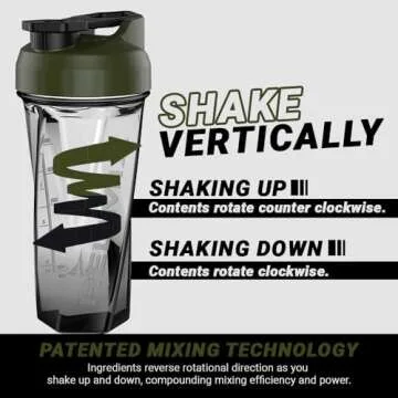 HELIMIX 2.0 Vortex Blender Shaker Bottle Holds upto 28oz | No Blending Ball or Whisk | USA Made | Portable Pre Workout Whey Protein Drink Shaker Cup | Mixes Cocktails Smoothies Shakes | Top Rack Safe