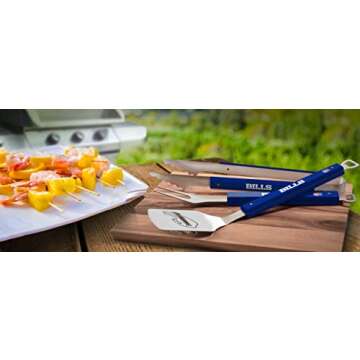 YouTheFan NFL Buffalo Bills Spirit Series 3-Piece BBQ Set , Stainless Steel, 22" x 9"