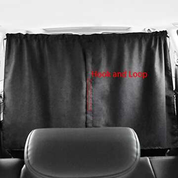 Ovege Car Divider Curtains Sun Shade (99% Opaque Upgrade Version)-Privacy Travel Nap Night Car Campi...