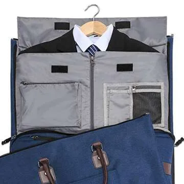 Convertible Garment Bag with Toiletry Bag, Modoker Carry on Garment Duffel Bag for Men Women - 2 in 1 Hanging Suitcase Suit Travel Bags, Blue