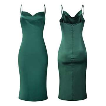 Stechop Women's Satin Sleeveless Dress for Weddings and Parties