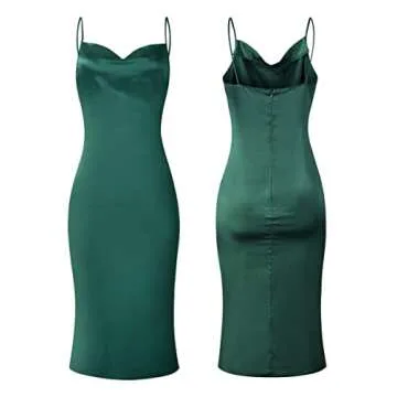 Stechop Women's Satin Sleeveless Dress for Weddings and Parties