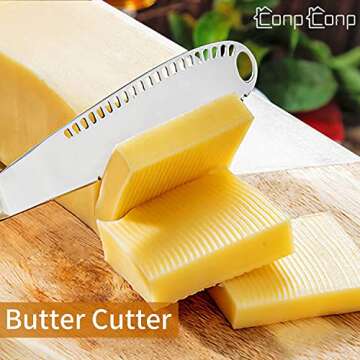 CONPCONP Butter Spreader, Stainless Steel Butter Spreader, 3 in 1 Kitchen Knife Gadgets Curler Slice...