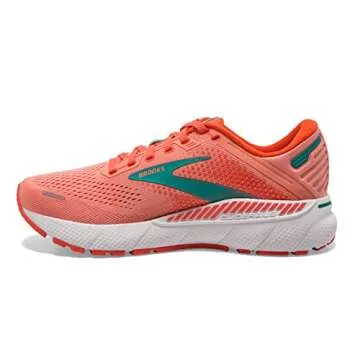 Brooks Women's Adrenaline GTS 22 Supportive Running Shoe - Coral/Latigo Bay/White - 7 Medium