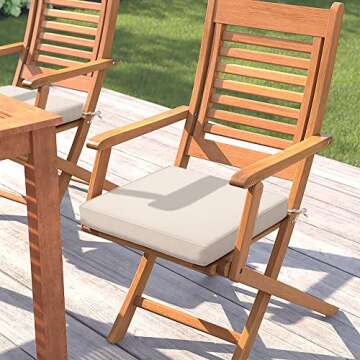 Magpie Fabrics 18"x18"x2.5" Square Corner Seat Cushion, 2 Pack, Indoor/Outdoor Waterproof Weather Re...