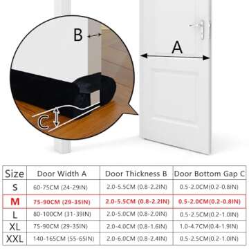BKSAI Door Draft Stopper for Doors 29-35" No Adhesive Draft Stopper for Bottom of Door Draught Exclu...
