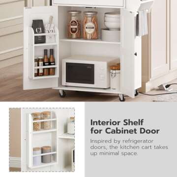 HOOBRO Kitchen Island with Power and Storage Solutions