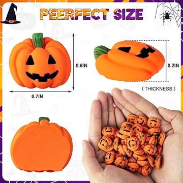 SYWHXY 60 Pcs Halloween Resin Charms Pumpkin - Mini Flatback Craft Decor