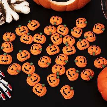 SYWHXY 60 Pcs Halloween Mini Resin Pumpkins for Crafts
