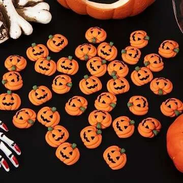 SYWHXY 60 Pcs Halloween Mini Resin Pumpkins for Crafts