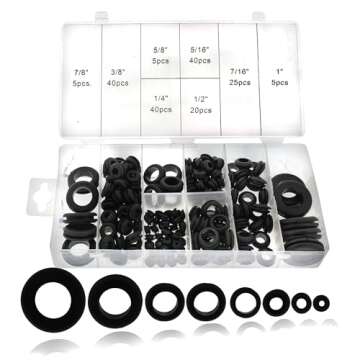 ABN Rubber Grommet Assortment Kit - 180 Piece Firewall Grommet Eyelet Ring Assortment for Automotive...