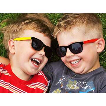 4E's Novelty Summer Pool Party Favors Set (12 of Each) Mini Beach Balls 12'' & Kids Sunglasses UV Protection - Beach Pool Birthday Party Supplies Bulk Toys for Kids Boys & Girls, Outdoor Water Fun