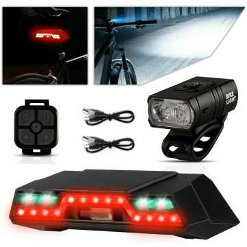 Bike Tail Light & Headlight Set - 7 Modes & 1000lm