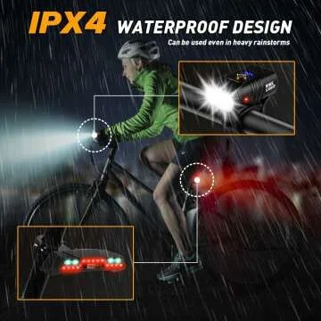 Bike Tail Light & Headlight Set - 7 Modes & 1000lm