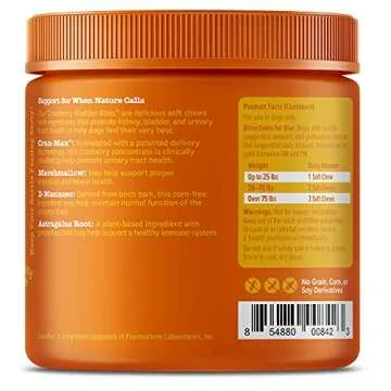 Zesty Paws Cranberry Supplement for Dogs - Bladder Control for Dogs - Urinary Tract Support - Cranberry Chews with D-Mannose, Vitamin B6 & L-Arginine - Immune & Gut Support - Bacon - 90 Count