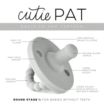 Ryan Rose Cutie PAT Pacifier Teether Stage 1 Grey