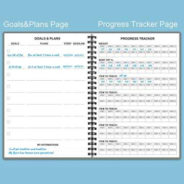 Fitness Planner for Women & Men - A5 Workout Log Book/Exercise Workout Log to Track Weight Loss, GYM, Bodybuilding Progress - Daily Health & Wellness Workout Journals, 5.8X8.25 In Workout Book