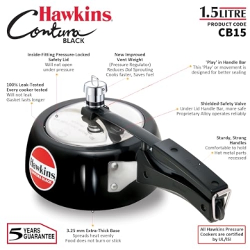 Hawkins CB15 Hard Anodized Pressure Cooker 1.5L