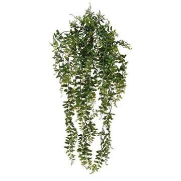 Large 25" Artificial Hanging Plant - Realistic Faux Buckler Wood Fern for Living Room or Patio Lifel...