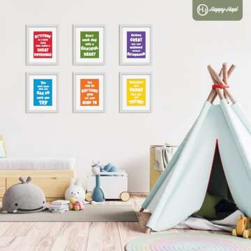 HappyHapi 8x10 Picture Frame Set of 6, 8x10 White Picture Frame Display Pictures 5x7 with Mat or 8x1...