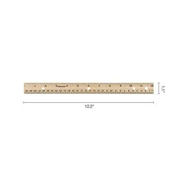 Durable Fiskars 12 Inch Wooden Ruler for Students and Artists