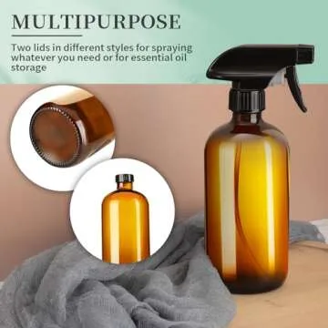 GIVAMEIHF 16oz Amber Glass Spray Bottles Set for Cleaning