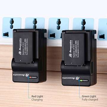 Powerextra 2 Pack Replacment Compatible with LP-E12 Battery and Charger for SX70 HS Rebel SL1 M M2 M10 M50 M100 Mirrorless Digital Cameras