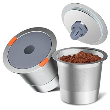 Noalto Reusable K Cups and Coffee Pods for Keurig Machines (2 Pack)