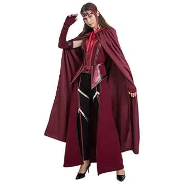 LOKI Helmet Wanda Maximoff Costume Adult Cosplay Bodysuit Halloween Scarlet Wanda Witch Jumpsuit Cos...