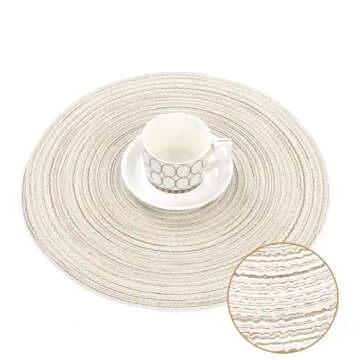 Elegant SHACOS Round Braided Placemats Set of 4 Washable