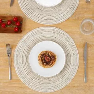 Elegant SHACOS Round Braided Placemats Set of 4 Washable