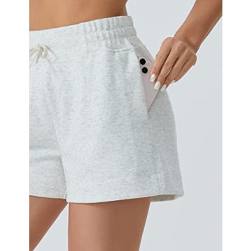 Comfortable High-Waisted Sweat Shorts with Pockets